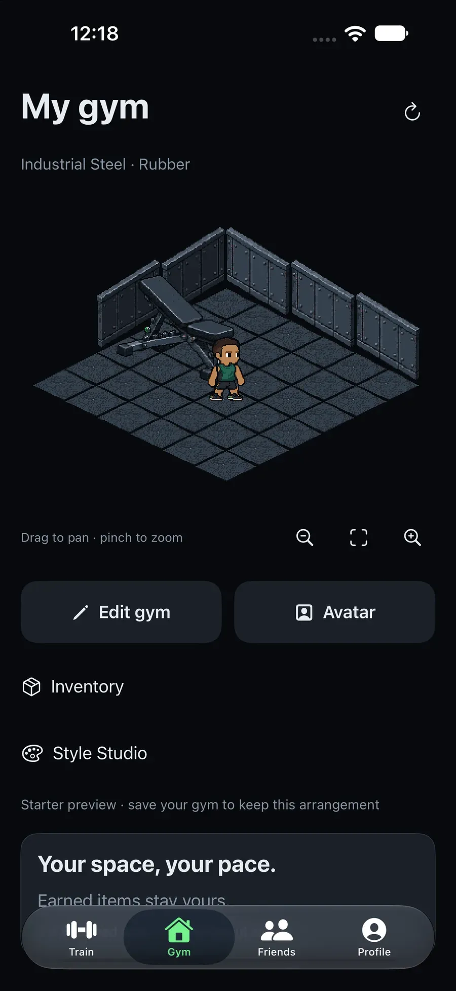 The editable pixel gym in LIFTJAB.